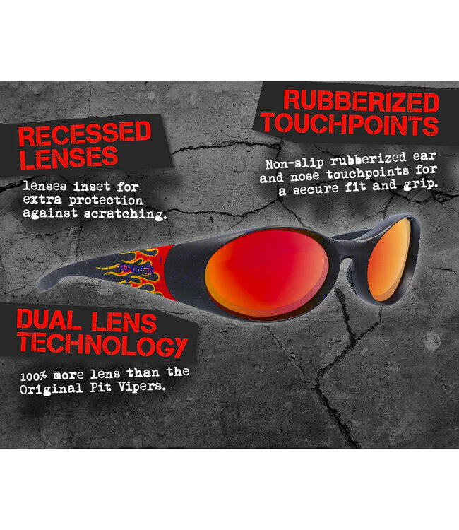 PIT VIPER SLAMMER SUNGLASSES THE COMBUSTION w/ RED