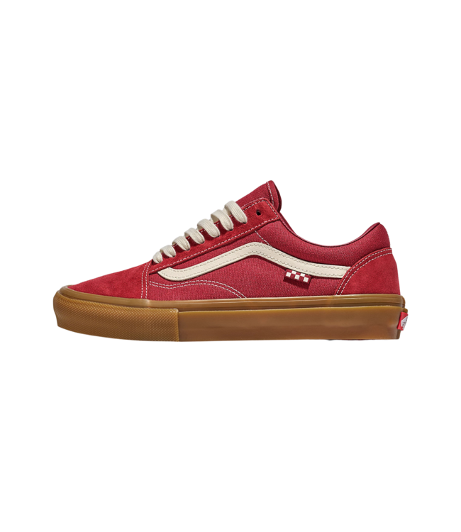 VANS MENS SKATE OLD SKOOL SHOE RED/GUM