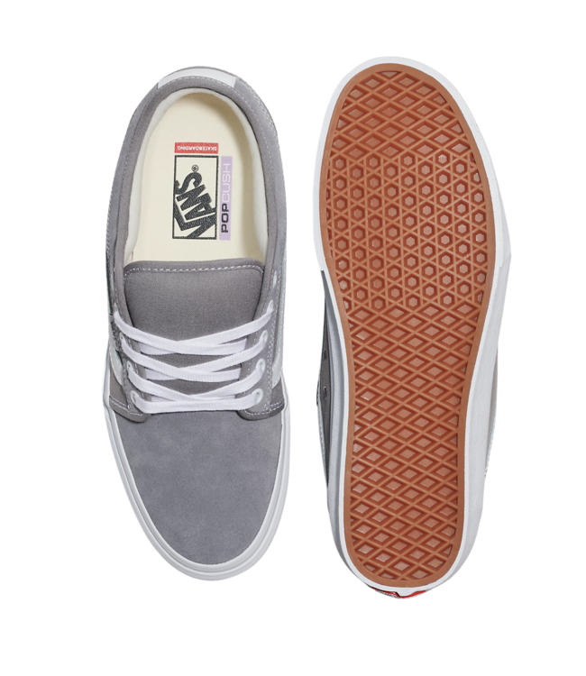 VANS MENS SKATE CHUKKA LOW SIDESTRIPE SHOE LIGHT GREY