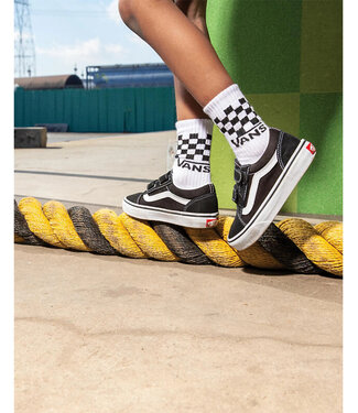 VANS VANS YOUTH OLD SKOOL VELCRO SHOES BLACK/TRUE WHITE