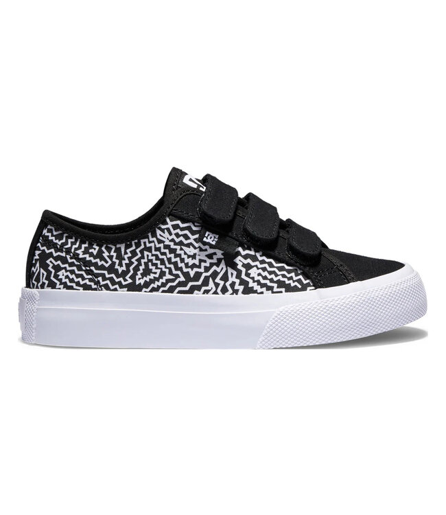 DC KIDS MANUAL V SHOE BLACK WHITE PRINT