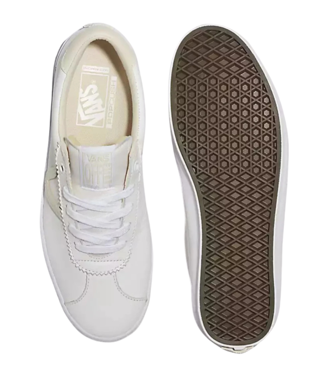 VANS WOMENS SKATE SPORT LEATHER SHOES VINTAGE WHITE