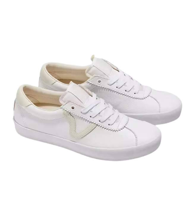 VANS WOMENS SKATE SPORT LEATHER SHOES VINTAGE WHITE