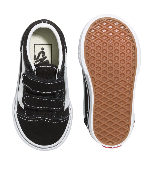 VANS TODDLER OLD SKOOL SHOES BLACK/TRUE WHITE