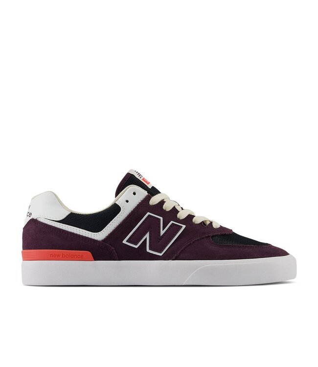 NEW BALANCE MENS NUMERIC 574 CORE SHOE PLUM BROWN/WHITE