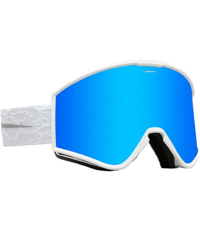 ELECTRIC KLEVELAND S GOGGLE MATTE WHITE w/ BLUE CHROME + DARK GREY 2025