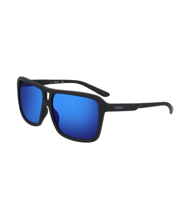 DRAGON THE JAM UPCYCLED SUNGLASSES MATTE BLACK w/ LUMA LENS BLUE ION LENS