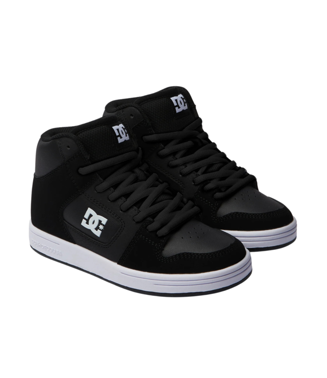 DC YOUTH MANTECA 4 HI SHOES BLACK BLACK WHITE