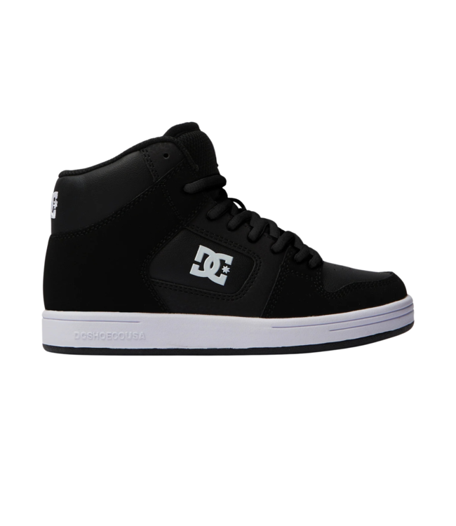 DC YOUTH MANTECA 4 HI SHOES BLACK BLACK WHITE