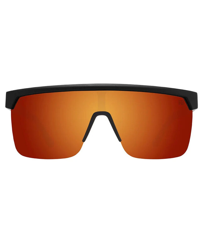 SPY FLYNN 5050 SOFT MATTE BLK SUNGLASSES w/ HAPPY BOOST ORANGE PLR MRR