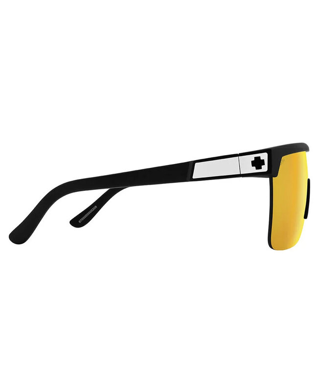 SPY FLYNN 5050 SOFT MATTE BLK SUNGLASSES w/ HAPPY BOOST ORANGE PLR MRR