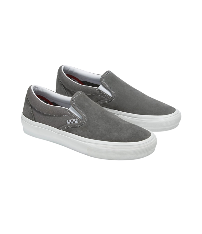 VANS MENS SKATE SLIP-ON SHOE PEWTER/TRUE WHITE