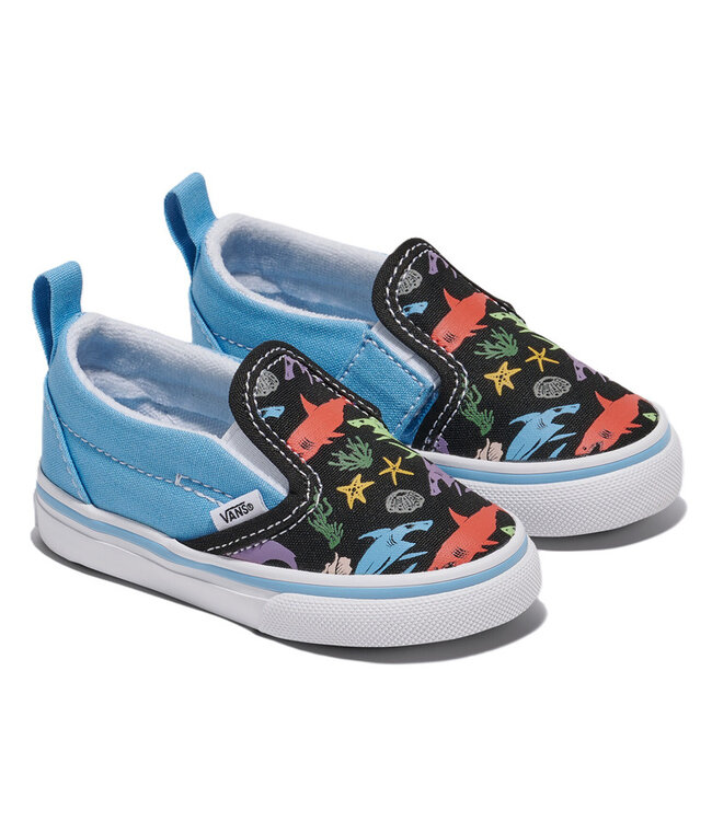 VANS TODDLER SLIP-ON V SHOES GLOW SHARKS