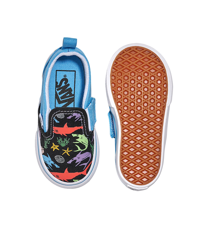 VANS TODDLER SLIP-ON V SHOES GLOW SHARKS