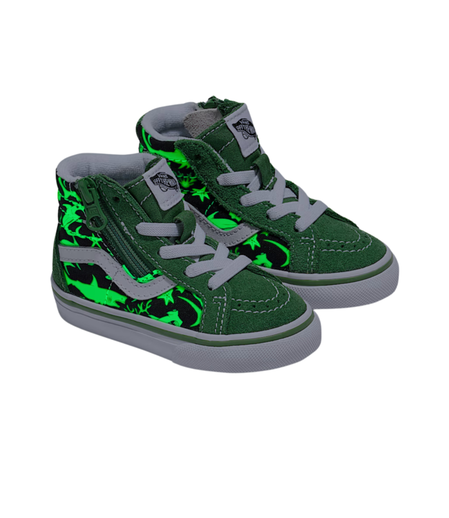 VANS TODDLER SK8-HI REISSUE SIDEZIP SHOES GLOW SHARKS