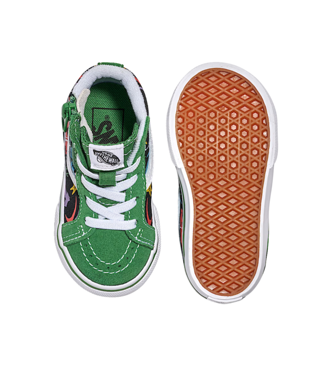 VANS TODDLER SK8-HI REISSUE SIDEZIP SHOES GLOW SHARKS
