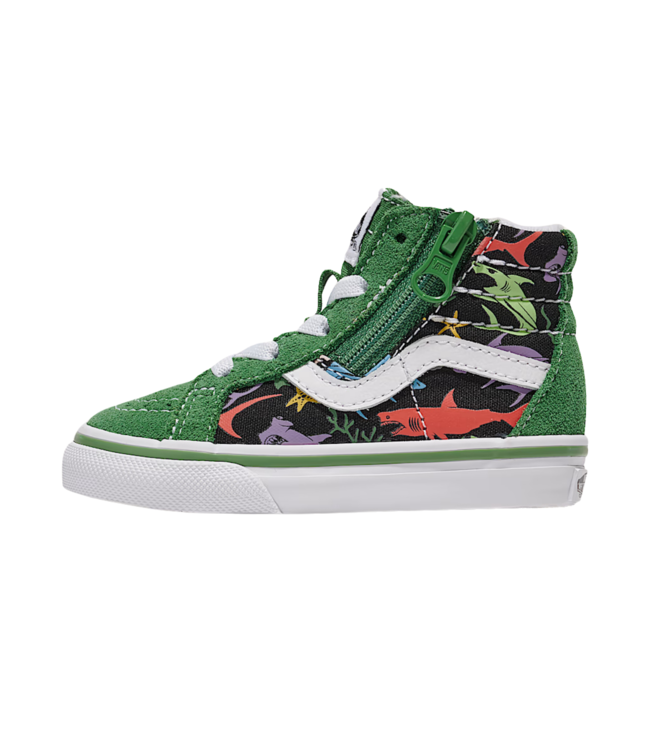 VANS TODDLER SK8-HI REISSUE SIDEZIP SHOES GLOW SHARKS
