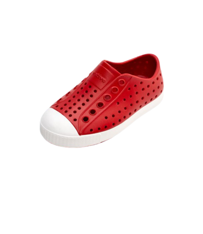 NATIVE JEFFERSON JUNIOR SHOE RUBY RED/SHELL WHITE