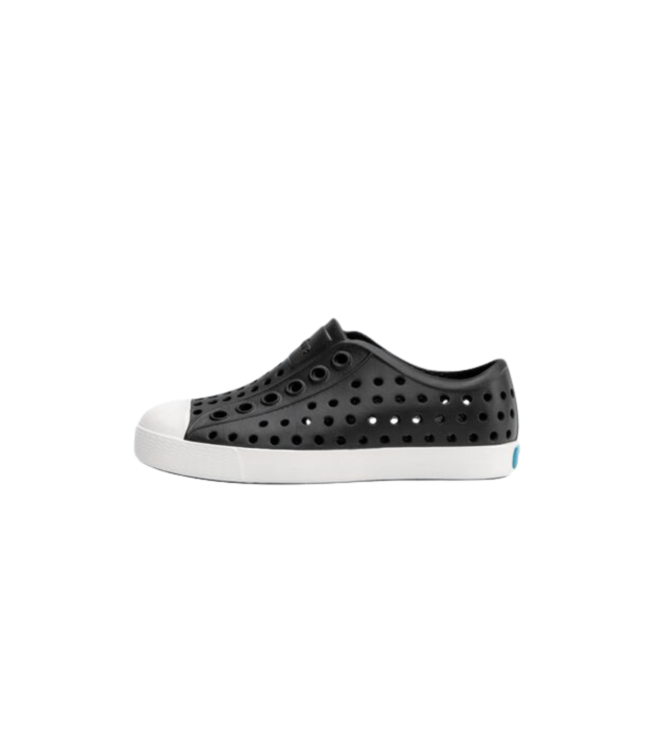 NATIVE JEFFERSON JUNIOR SHOE JIFFY BLACK/SHELL WHITE