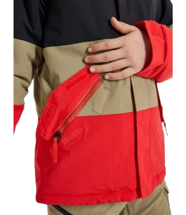 BURTON BOYS SYMBOL JACKET TOMATO/TRUE BLACK/KELP 2023