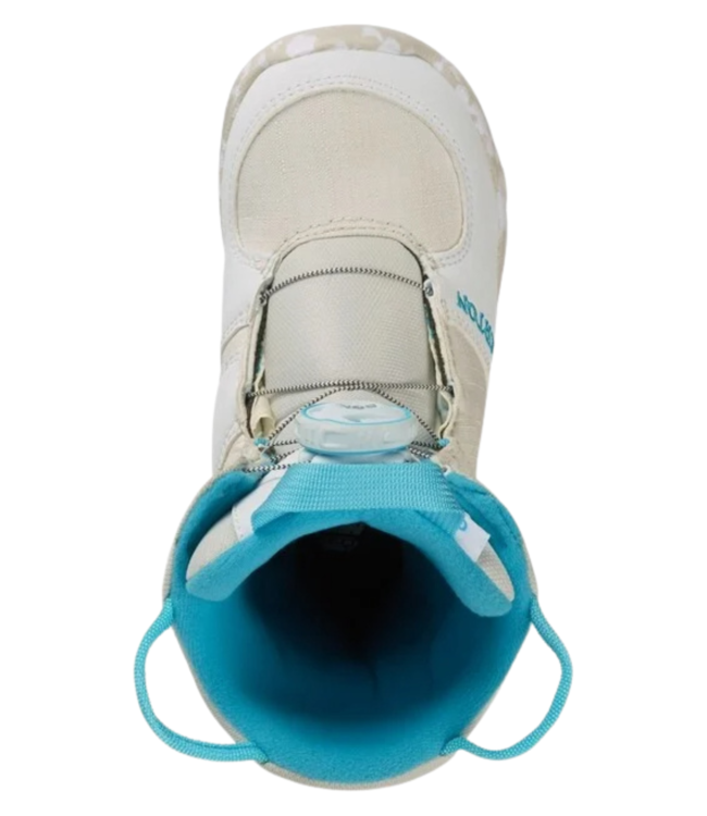 BURTON KIDS GROM BOA SNOWBOARD BOOTS WHITE 2023