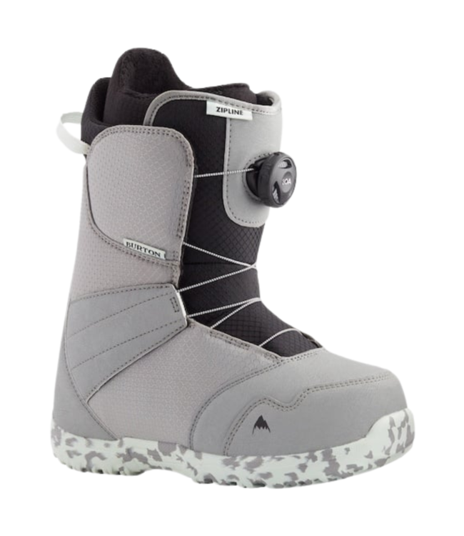 BURTON KIDS ZIPLINE BOA SNOWBOARD BOOTS GRAY/NEO-MINT 2023