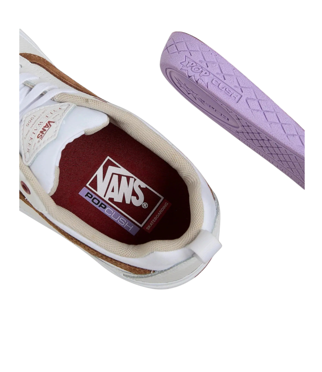 VANS MENS SKATE KYLE WALKER SHOES LEATHER MARSHMELLOW WHITE/BROWN