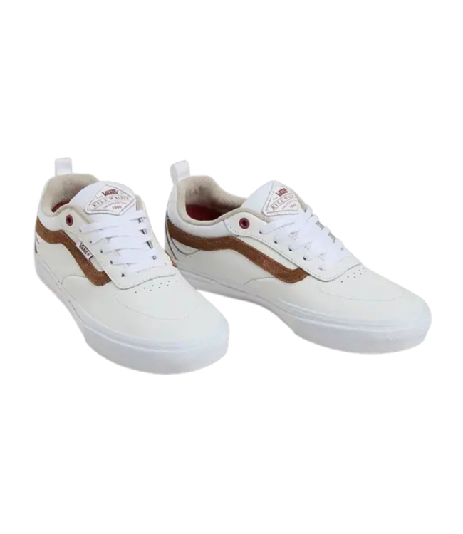 VANS MENS SKATE KYLE WALKER SHOES LEATHER MARSHMELLOW WHITE/BROWN