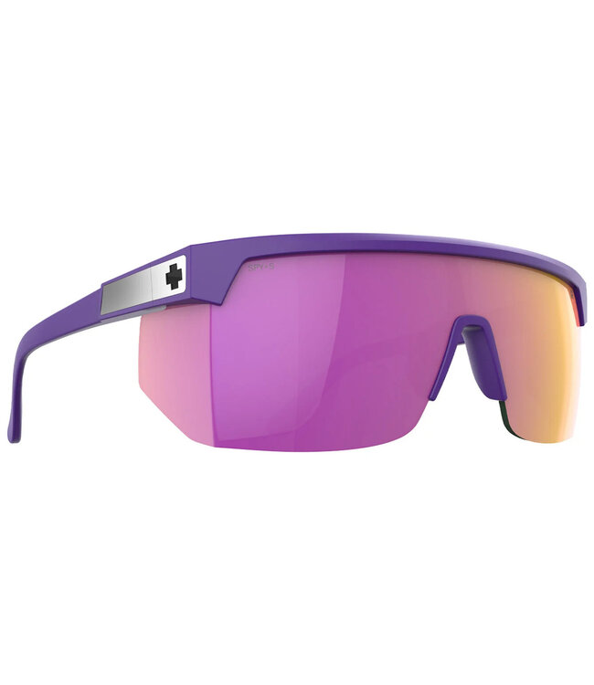 SPY SUPER FLYNN ANSI MATTE PURPLE SUNGLASSES w/ HAPPY GRAY GREEN PINK SPECTRA MIRROR