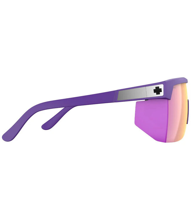 SPY SUPER FLYNN ANSI MATTE PURPLE SUNGLASSES w/ HAPPY GRAY GREEN PINK SPECTRA MIRROR