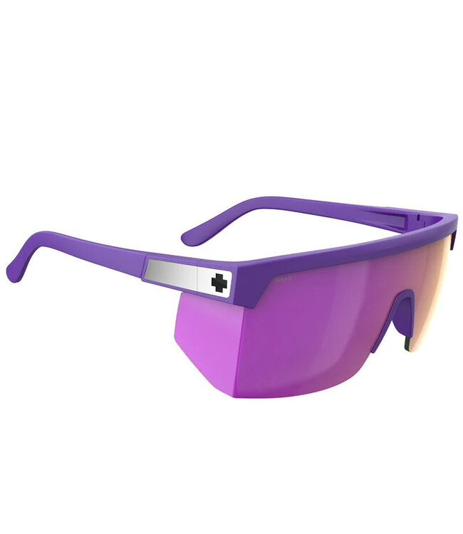 SPY SUPER FLYNN ANSI MATTE PURPLE SUNGLASSES w/ HAPPY GRAY GREEN PINK SPECTRA MIRROR