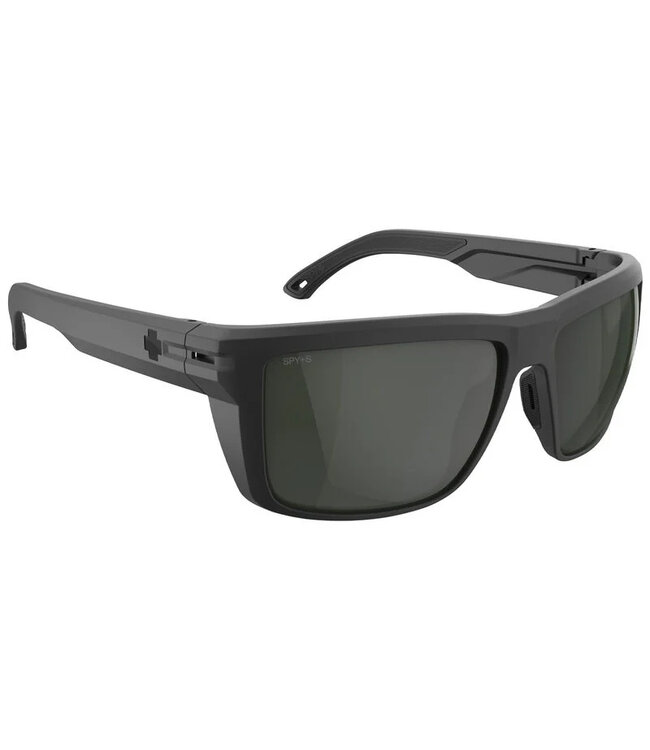 SPY OVERHAUL XL ANSI  SOFT MATTE BLACK SUNGLASSES w/ HAPPY GRAY GREEN