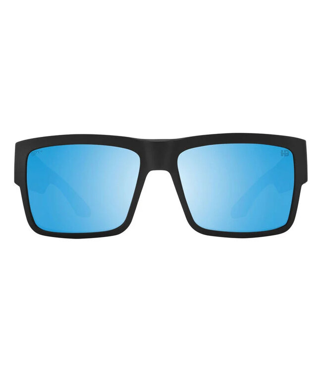SPY CYRUS MATTE BLACK SUNGLASSES w/ HAPPY BOOST BRONZE POLAR ICE BLUE SPECTRA MIRROR