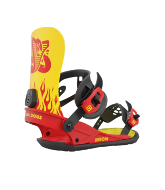 UNION BINDING COMPANY UNION COBRA DOGS SNOWBOARD BINDINGS YELLOW/RED 2023