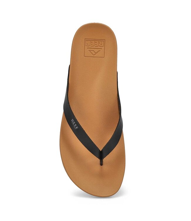 REEF WOMENS CUSHION COURT SANDALS BLACK/NATURAL