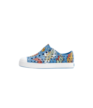 NATIVE NATIVE JEFFERSON BIG KID SHOE RESTING BLUE/SHELL WHITE/BOOM POW
