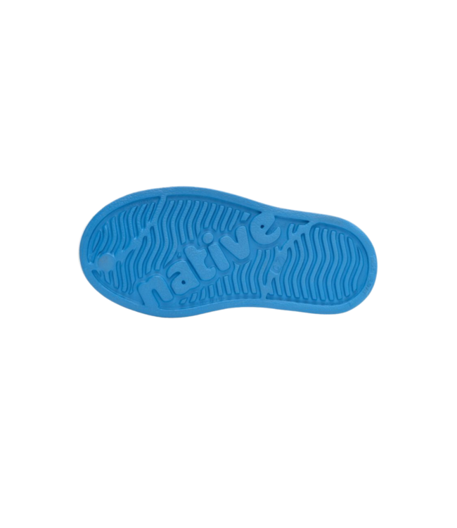 NATIVE JEFFERSON LITTLE KIDS SHOE RESTING BLUE/SHELL WHITE/BOOM POW