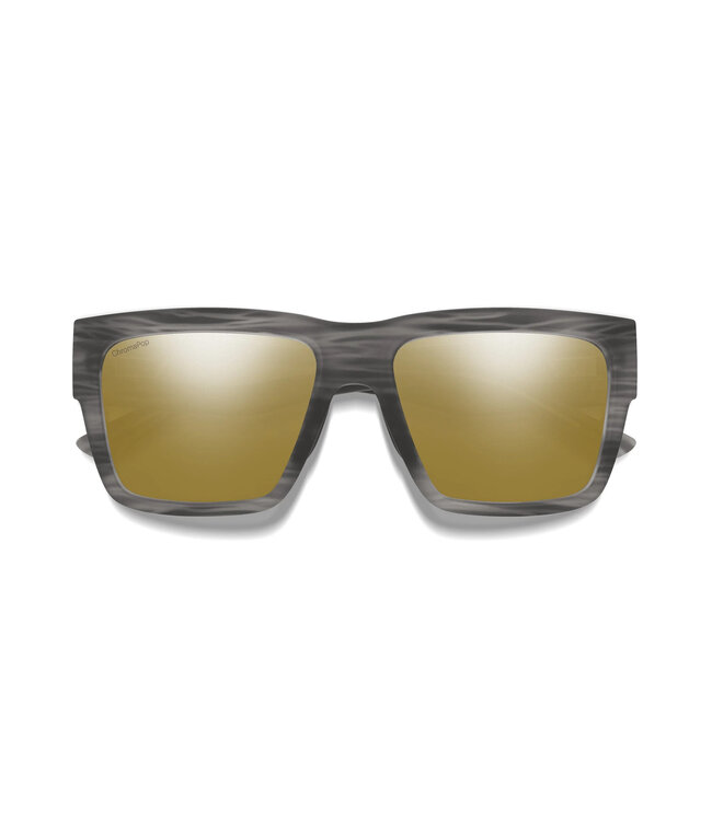 SMITH LINEUP MATTE GREY HORN SUNGLASSES w/ CHROMPOP POLAR BRONZE