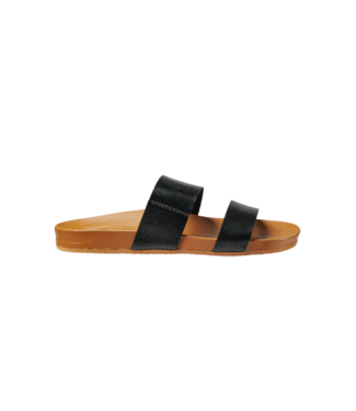 REEF REEF WOMENS CUSHION VISTA SANDALS BLACK/NATURAL