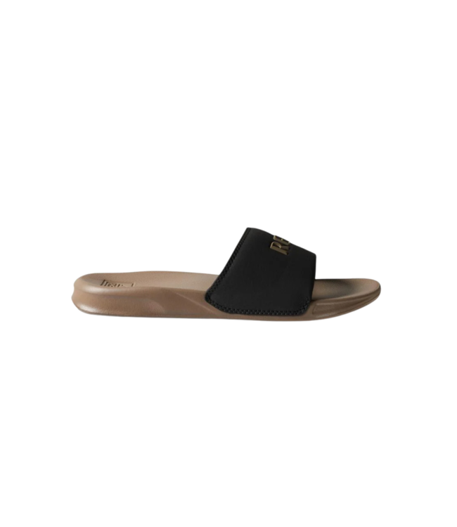 REEF MENS ONE SLIDE SANDALS BLACK/FOSSIL