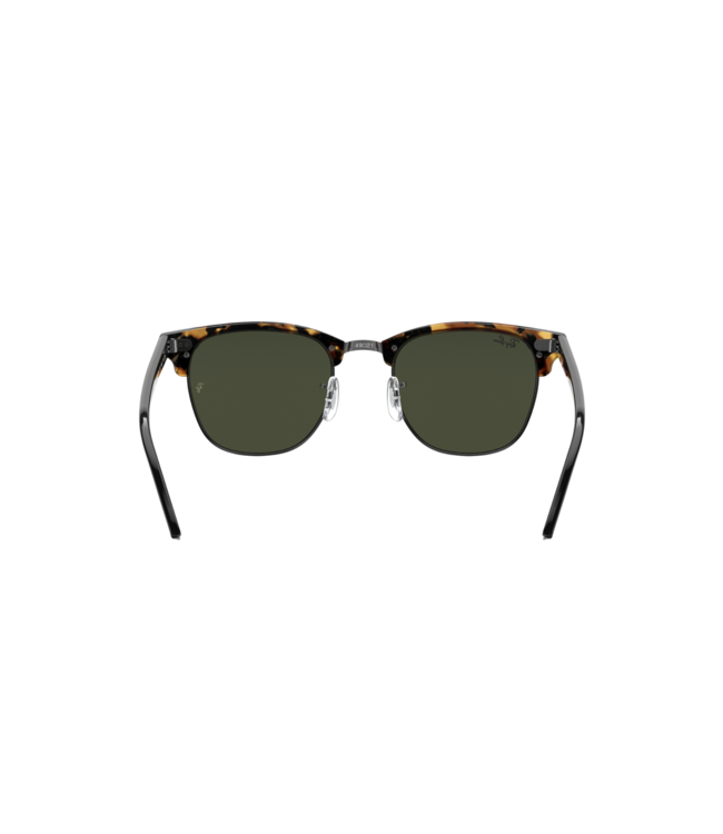 RAY-BAN CLUBMASTER SUNGLASSES FLECK BLACK HAVANA w/ G15 GREEN LENS