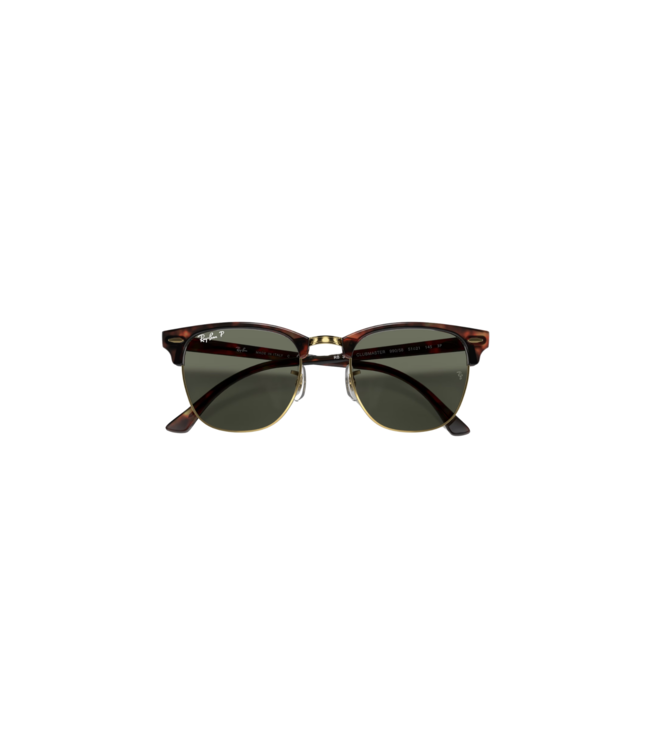 RAY-BAN CLUBMASTER SUNGLASSES RED HAVANA TORTOISE w/ G-15 GREEN POLARIZED LENS