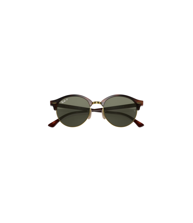 RAY-BAN CLUBROUND SUNGLASSES RED HAVANA w/ G-15 GREEN