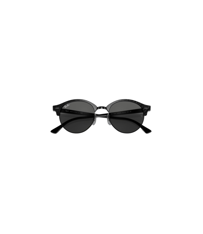 RAY-BAN CLUBROUND SUNGLASSES SPOTTED BLACK HAVANA w/ G-15 GREEN LENS