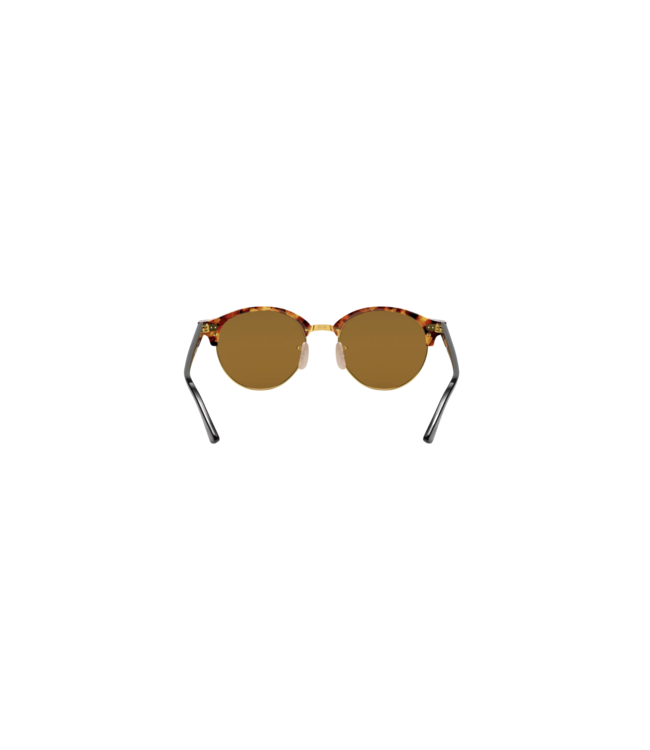 RAY-BAN CLUBROUND SUNGLASSES SPOTTED BROWN HAVANA w/ B-15 BROWN LENS