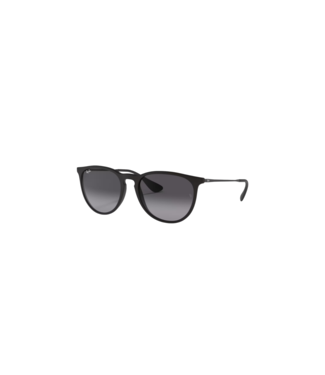 RAY BAN RAY-BAN ERIKA SUNGLASSES RUBBER BLACK w/ LIGHT GREY GRADIENT GREY LENS