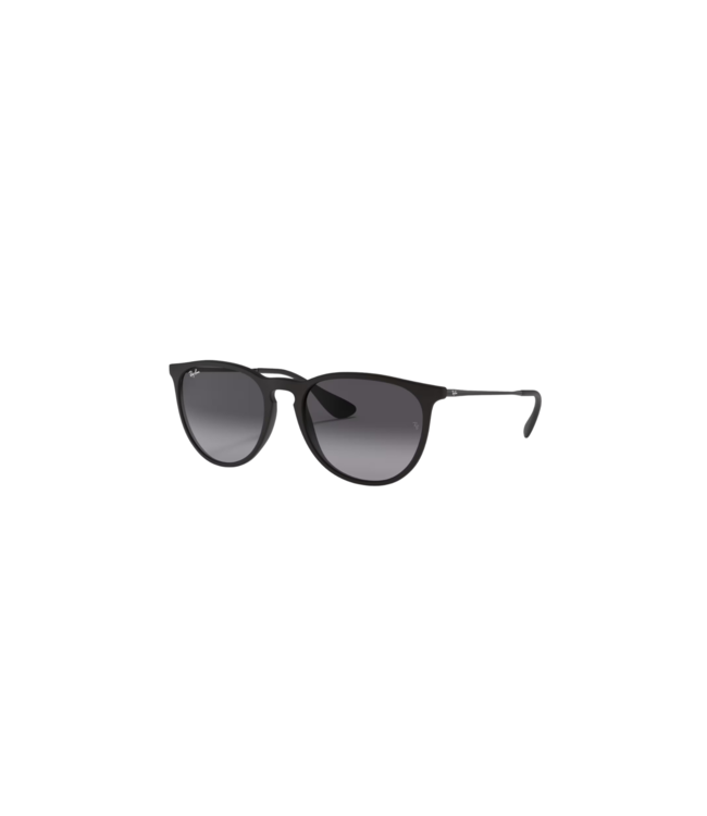 RAY-BAN ERIKA SUNGLASSES RUBBER BLACK w/ LIGHT GREY GRADIENT GREY LENS