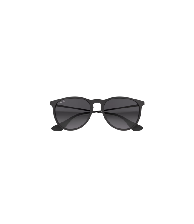 RAY-BAN ERIKA SUNGLASSES RUBBER BLACK w/ LIGHT GREY GRADIENT GREY LENS