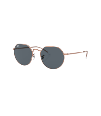 RAY BAN RAY-BAN JACK SUNGLASSES ROSE GOLD w/ BLUE LENS