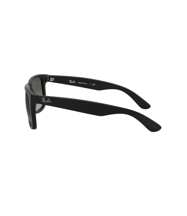 RAY-BAN JUSTIN SUNGLASSES RUBBER BLACK w/ LIGHT GREY GRADIENT DARK GREY LENS